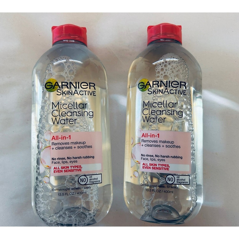 Garnier SkinActive Micellar Cleansing Water Makeup Remover 13.5 Fl‎ Oz Lot of 2